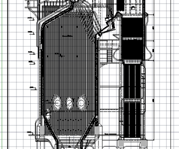 Чертеж Чертеж котельного агрегата  Е-200/29 (ТП-200)