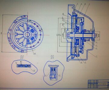 Чертеж Сцепление легкового автомобиля ГАЗ-3110 (Ме=180Н*м)