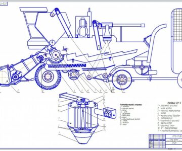 Чертеж Модернизированный комбайн СК-5 Нива