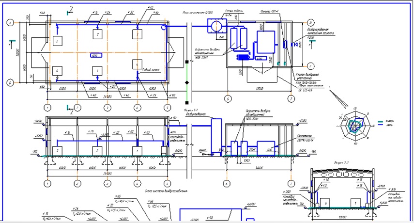 Чертеж Чертеж Воздухоснабжение производственного предприятия г.Астрахань