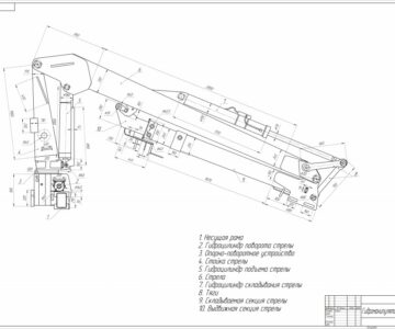 Чертеж Чертеж гидроманипулятора Синегорец-75