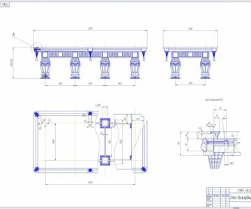 Чертеж Чертеж бильярдного стола
