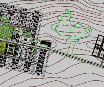 Чертеж Планировка сельского населенного места