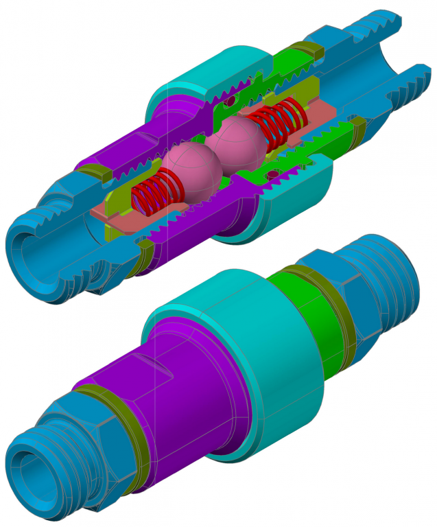 3D модель Устройство запорное маслопровода 3D