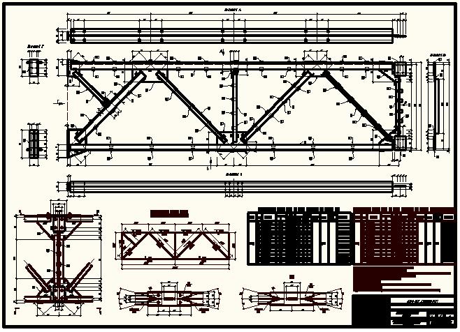 Чертеж Чертеж стропильной стальной фермы