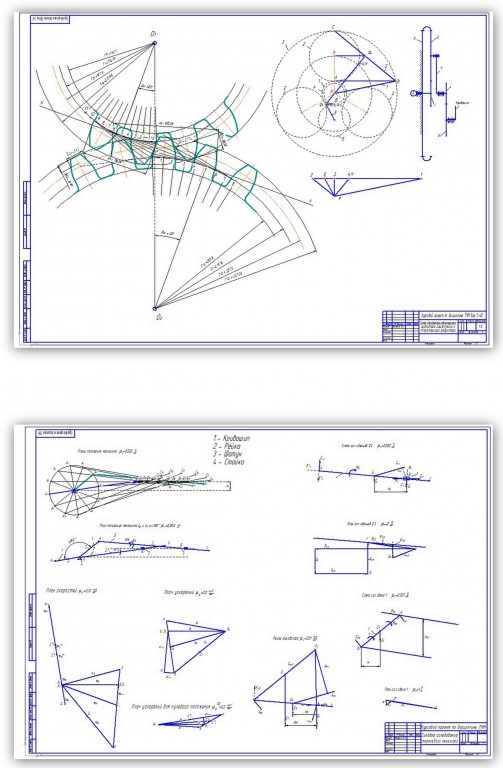 Чертеж Синтез и анализ стержневого и зубчатого механизмов