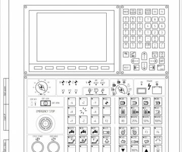 Чертеж Пульт управления системою ЧПУ Akira Mi - 645
