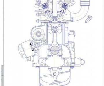 Чертеж Бензиновый двигатель ВАЗ 2112 70 кВт