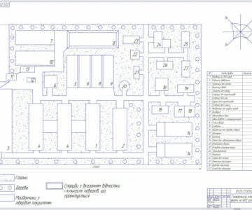 Чертеж Генплан на 600 голов КРС