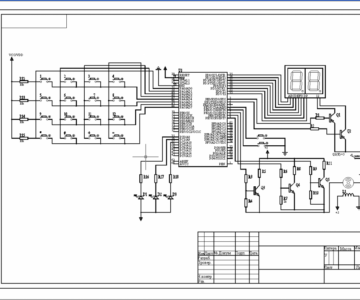 Чертеж Схема подключения  контроллера ATMega к двигателю