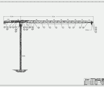 Чертеж Кран башенный JT-80