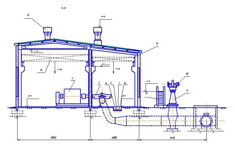 Чертеж Компоновка насосного цеха