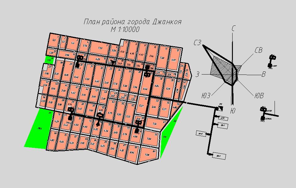 Чертеж Газоснабжение района города Джанкоя