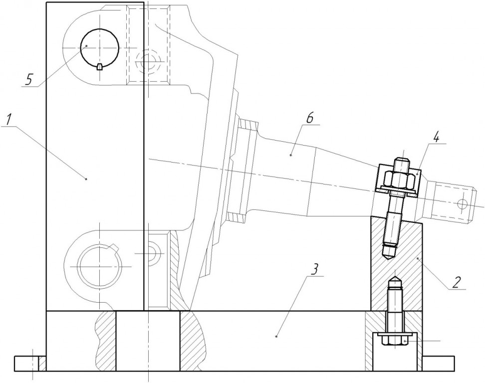 Чертеж Чертеж приспособление для замены втулок поворотной цапфы