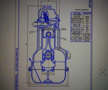 Чертеж Чертеж двигателя прототипа для ВАЗ 2106
