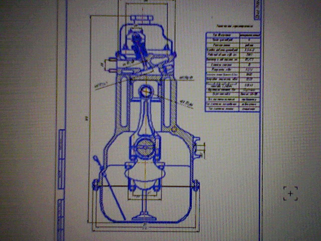 Чертеж Чертеж двигателя прототипа для ВАЗ 2106