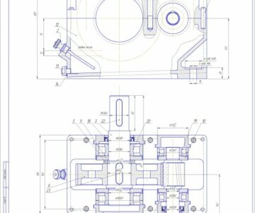 Чертеж Чертеж одноступенчатого редуктора  момент на тихоходном валу Т=773,53 Н·м