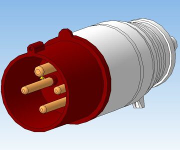 3D модель Вилка силовая CCИ-024 32A 380В