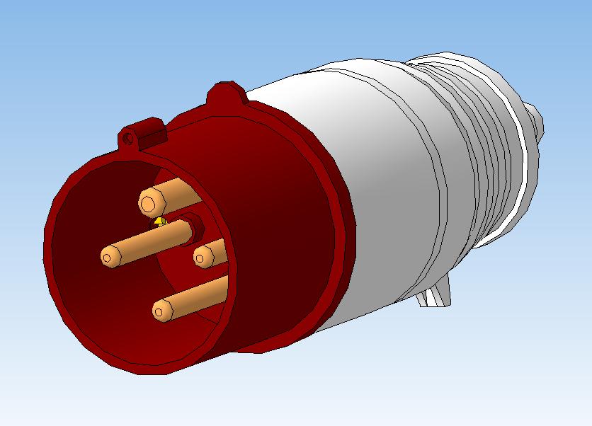 3D модель Вилка силовая CCИ-024 32A 380В