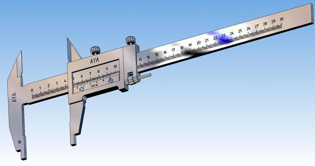 3D модель 3D Сборка штангенциркуля  ШЦ-II-0-250 0,05 ГОСТ 166-89