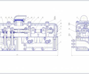 Чертеж Сборочный чертеж головки цилиндров СМД-23