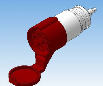 3D модель Розетка силовая от IEK ССИ-214 16А 415В