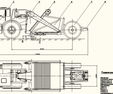 Чертеж Скрепер с элеваторной загрузкой МоАЗ 546П