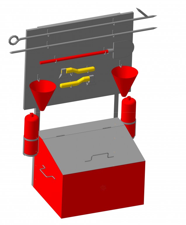 3D модель Пожарный щит с ящиком для песка