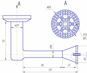 Чертеж Бытовая инжекционная газовая горелка