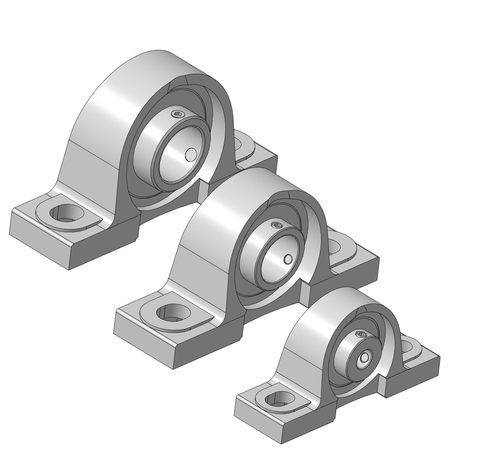 3D модель 3D модели подшипников UCP201,  UCP206, UCP207