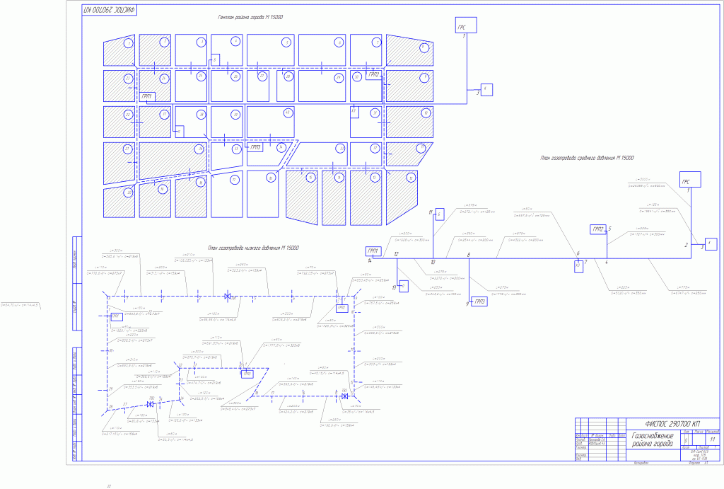 Чертеж Газоснабжение района г. Екатеринбург