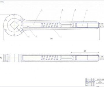 Чертеж Сборочный чертеж ключа трещетки (теор.)