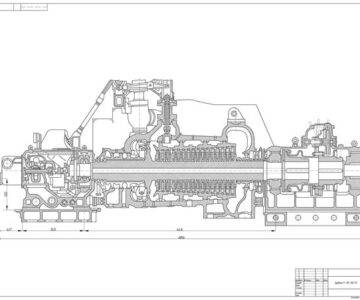 Чертеж Чертеж паровая турбина типа Р-50-130/13