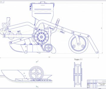Чертеж Чертёж секции сеялки СУПН-8М