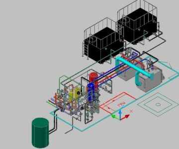 3D модель 3D модель котельной 2 котла Unical