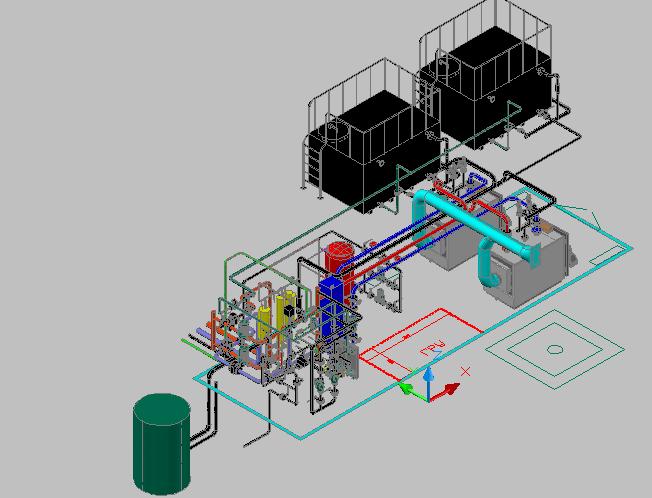 3D модель 3D модель котельной 2 котла Unical