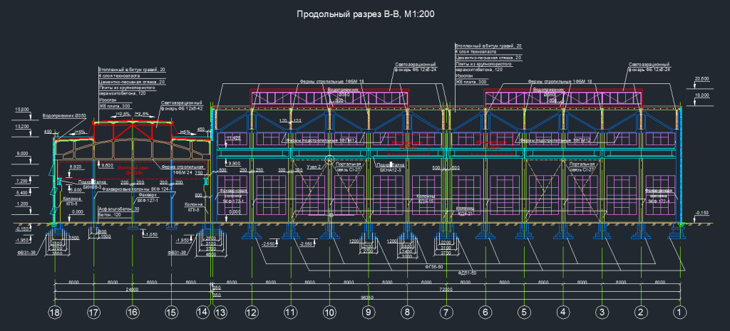 Чертеж Курсовая работа "Одноэтажное промышленное здание"