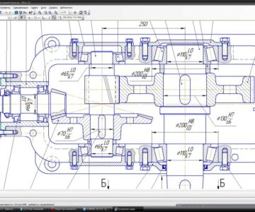 Чертеж Коническо-цилиндрический двухступенчатый редуктор