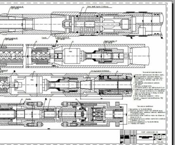 Чертеж Насос винтовой погружной УЭВН5-25-1000