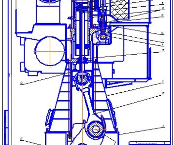 Чертеж Поперечный разрез дизеля MAN-B&W S46MCMk6 (ДКРН46/193)