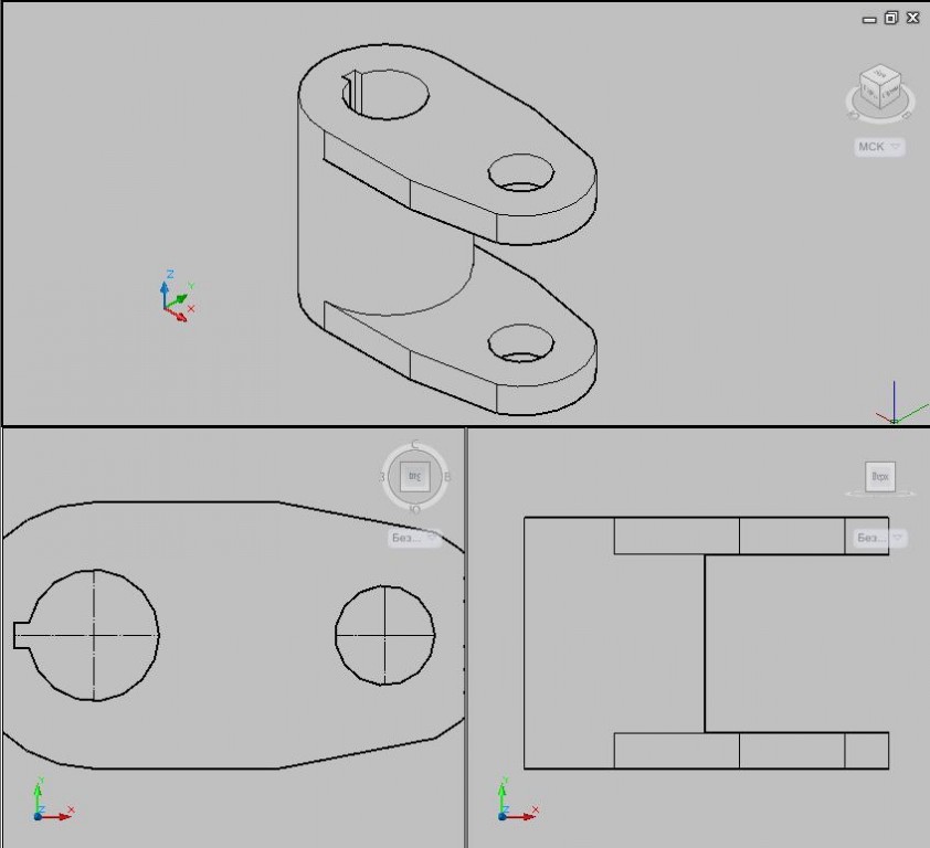 3D модель Вилка 3D в AutoCAD