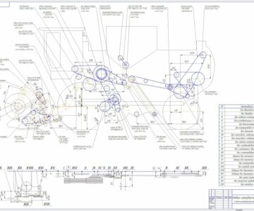 Чертеж Кинематическая схема комбайна Дон-1500