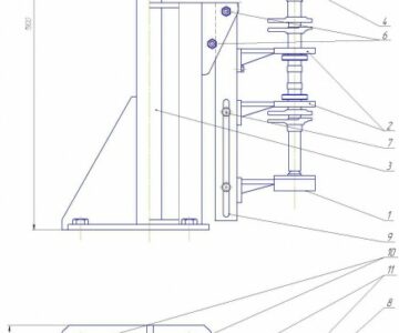 Чертеж Стенд Р-260 для разборки коленчатого вала с маховиком и сцеплением