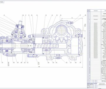 Чертеж Рулевой механизм автомобиля КамАЗ-5511