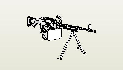 3D модель Пулемёт Калашникова модернизированный (ПКМ)