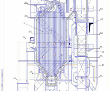 Чертеж Чертеж котлоагрегата БКЗ-75-39-ФБ