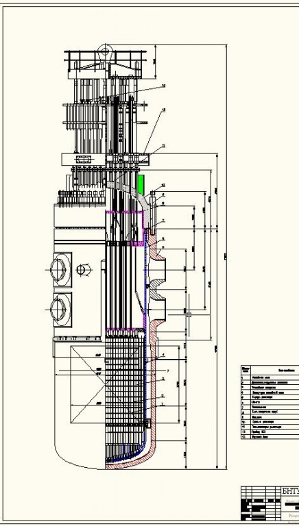 Чертеж Чертёж реактор ВВЭР-1200МВт
