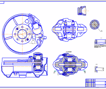 Чертеж Дисковый тормозной механизм