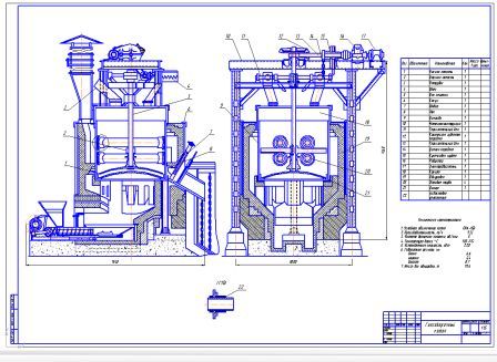 Чертеж Гипсоварочный котел периодического действия