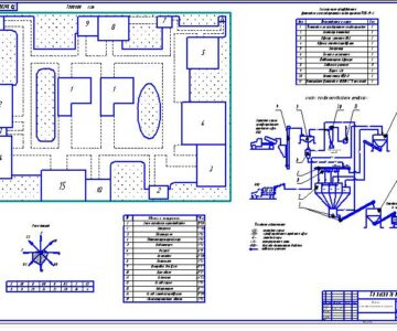 Чертеж Проектирование комбикормового цеха мощностью 3-5 тонн в час
